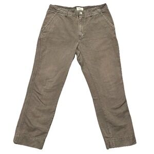 Taylor Stitch The Morse Pants Men's 31 x 26 Olive Green Organic Cotton Linen